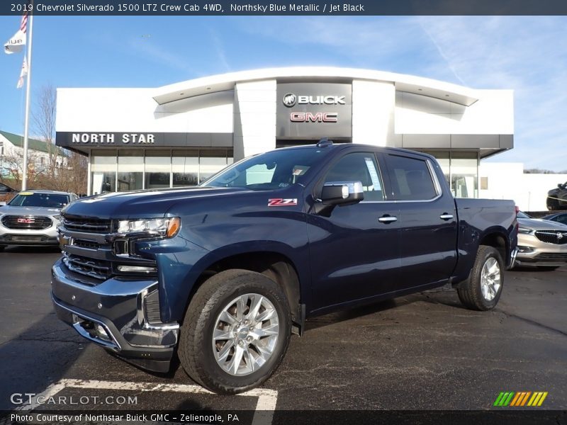 Northsky Blue Metallic / Jet Black 2019 Chevrolet Silverado 1500 LTZ Crew Cab 4WD