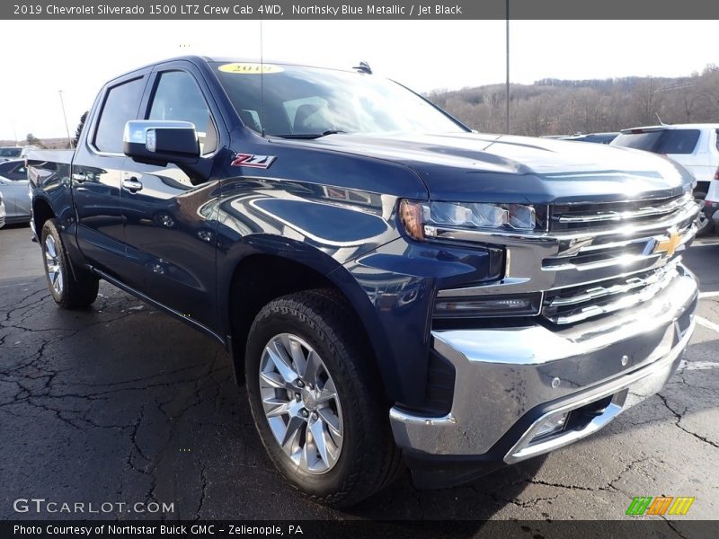 Northsky Blue Metallic / Jet Black 2019 Chevrolet Silverado 1500 LTZ Crew Cab 4WD
