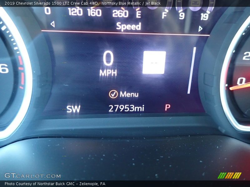 Northsky Blue Metallic / Jet Black 2019 Chevrolet Silverado 1500 LTZ Crew Cab 4WD