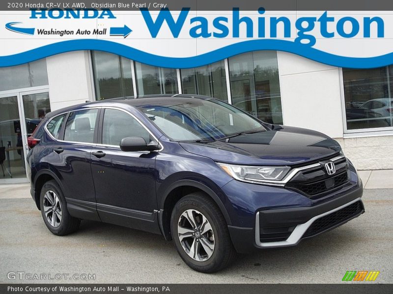 Obsidian Blue Pearl / Gray 2020 Honda CR-V LX AWD