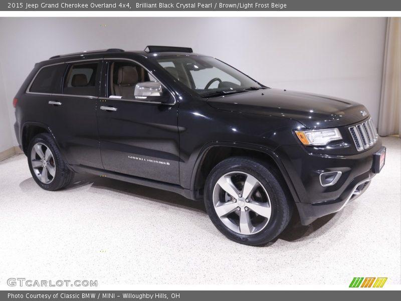Brilliant Black Crystal Pearl / Brown/Light Frost Beige 2015 Jeep Grand Cherokee Overland 4x4