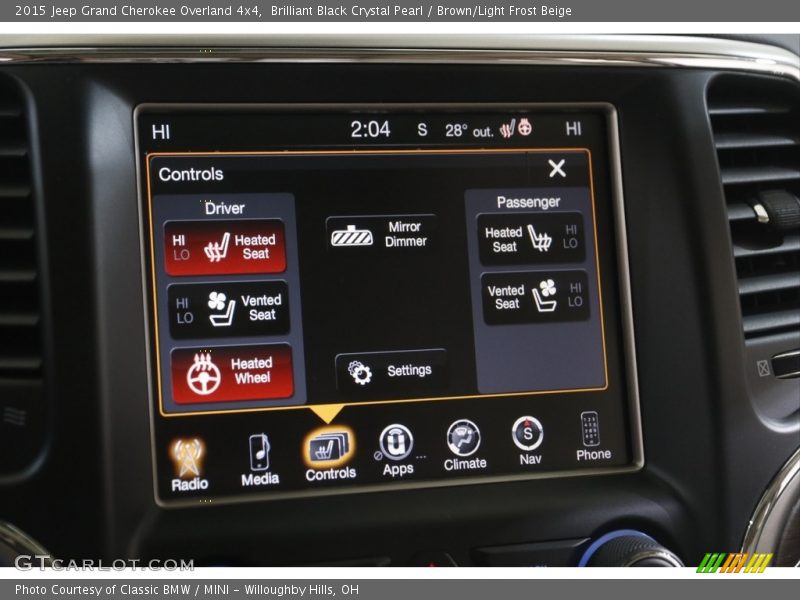 Brilliant Black Crystal Pearl / Brown/Light Frost Beige 2015 Jeep Grand Cherokee Overland 4x4