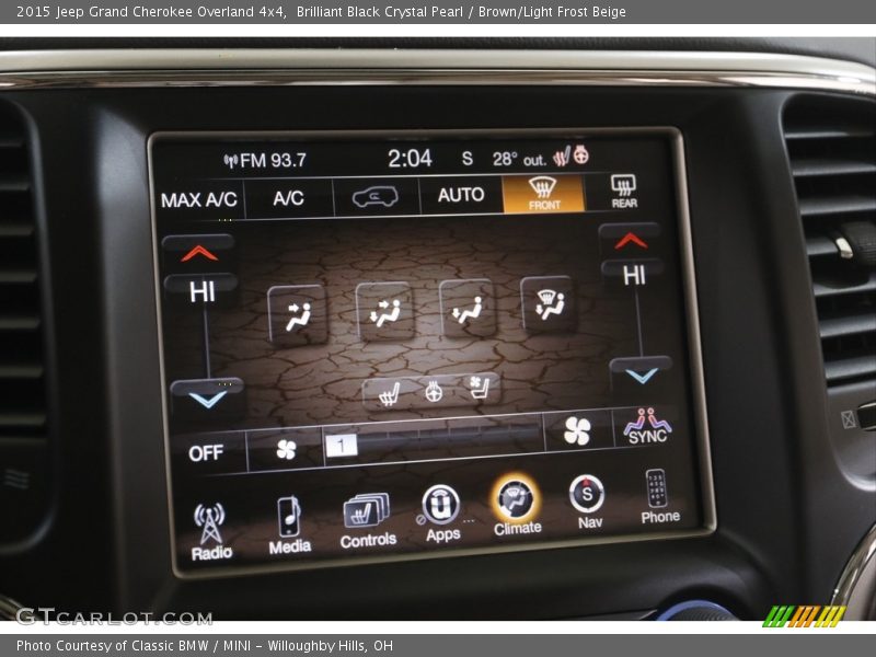 Brilliant Black Crystal Pearl / Brown/Light Frost Beige 2015 Jeep Grand Cherokee Overland 4x4