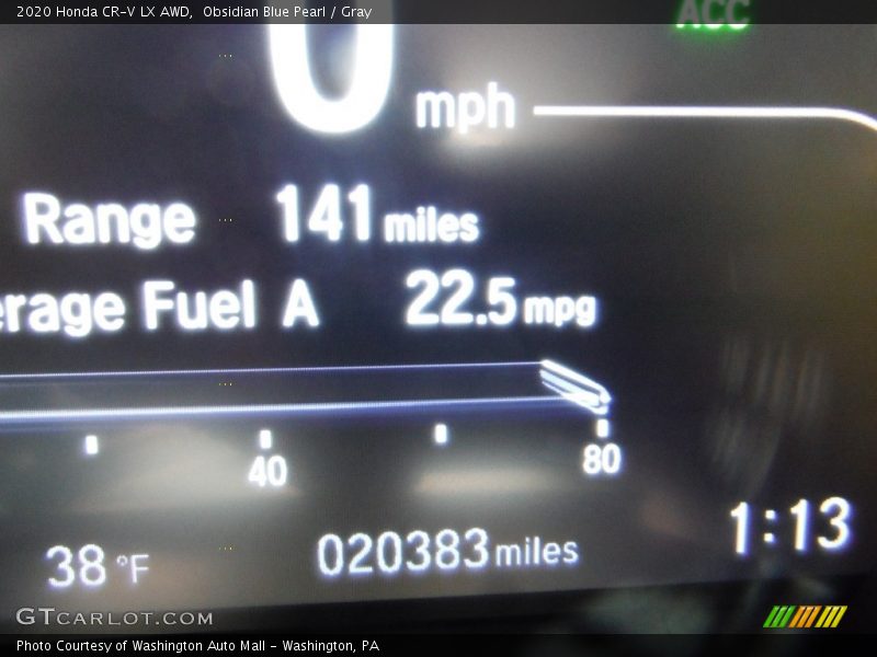 Obsidian Blue Pearl / Gray 2020 Honda CR-V LX AWD