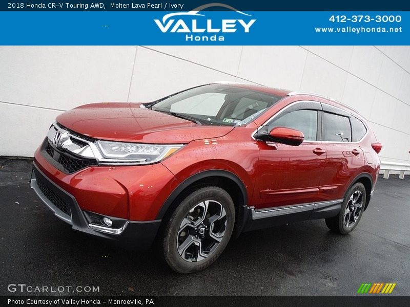 Molten Lava Pearl / Ivory 2018 Honda CR-V Touring AWD