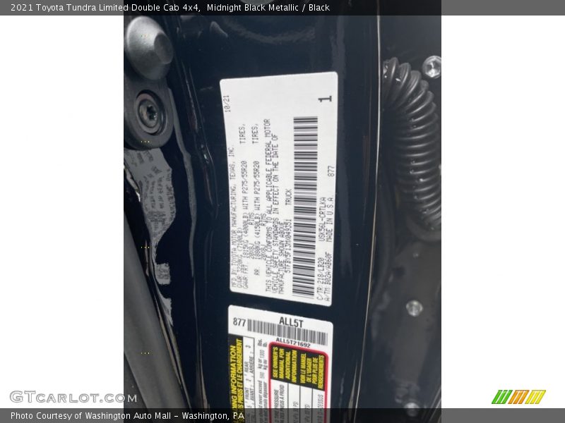 Midnight Black Metallic / Black 2021 Toyota Tundra Limited Double Cab 4x4