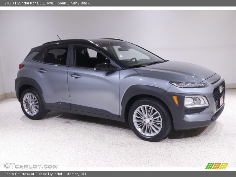Sonic Silver / Black 2020 Hyundai Kona SEL AWD