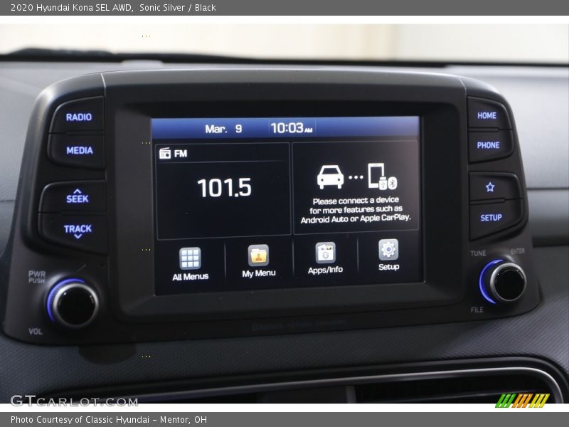 Sonic Silver / Black 2020 Hyundai Kona SEL AWD