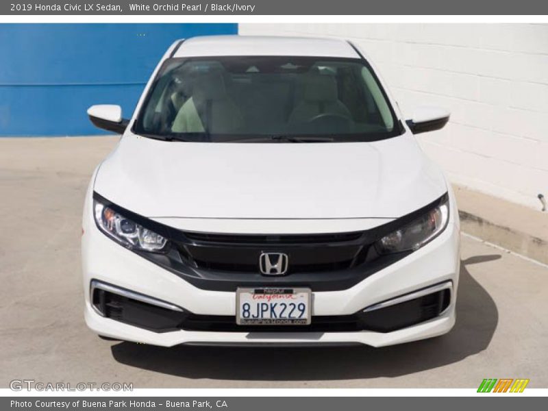 White Orchid Pearl / Black/Ivory 2019 Honda Civic LX Sedan