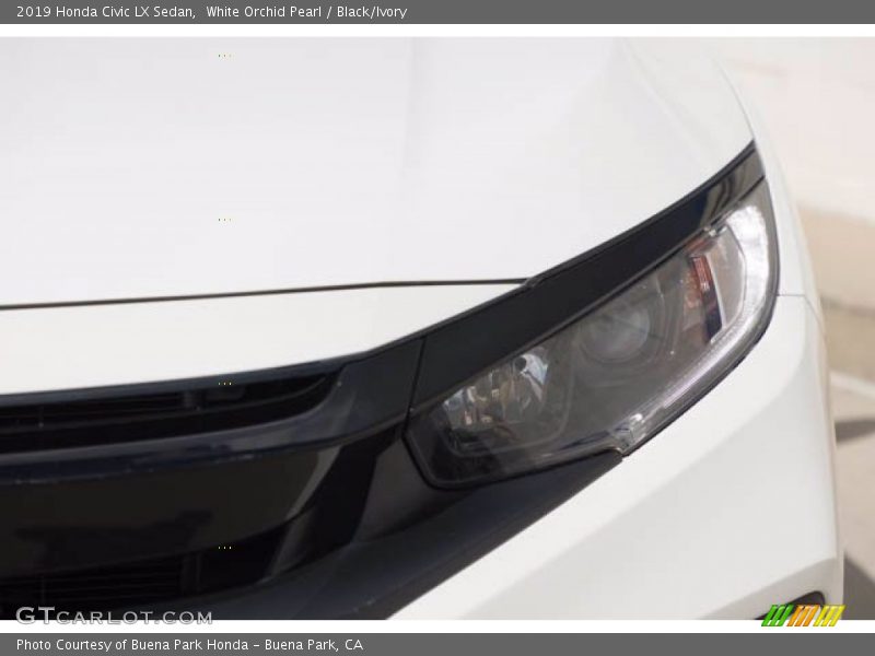 White Orchid Pearl / Black/Ivory 2019 Honda Civic LX Sedan