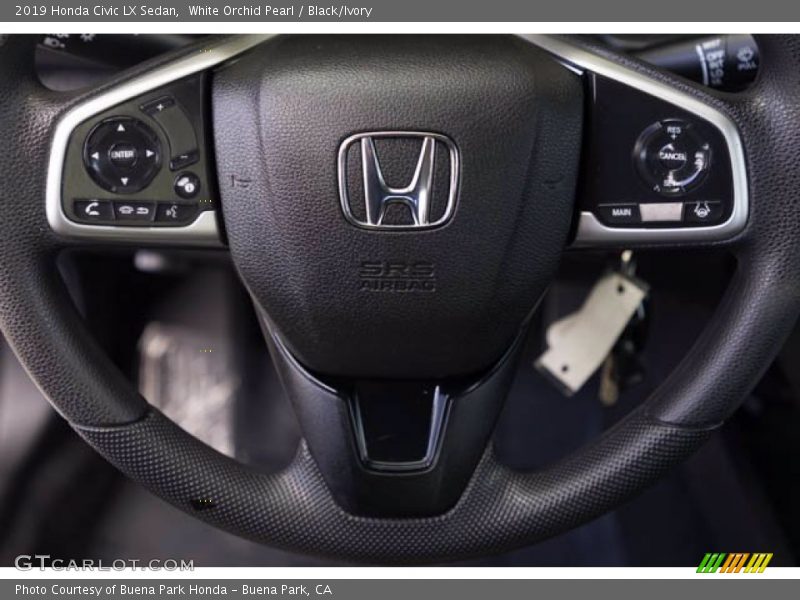 White Orchid Pearl / Black/Ivory 2019 Honda Civic LX Sedan