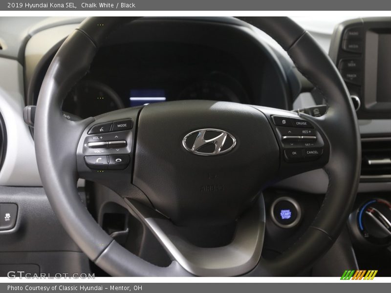 Chalk White / Black 2019 Hyundai Kona SEL