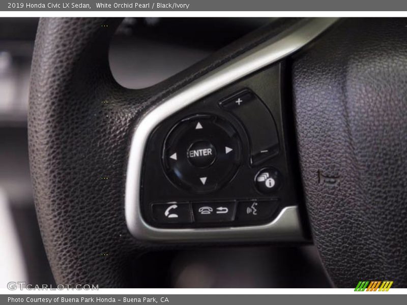 White Orchid Pearl / Black/Ivory 2019 Honda Civic LX Sedan