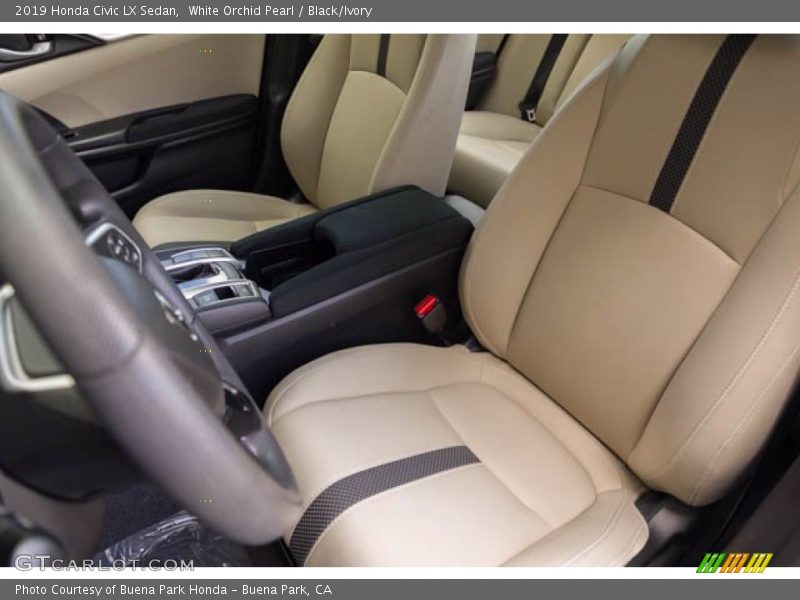 White Orchid Pearl / Black/Ivory 2019 Honda Civic LX Sedan