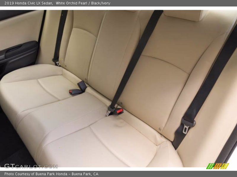 White Orchid Pearl / Black/Ivory 2019 Honda Civic LX Sedan