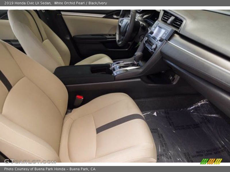 White Orchid Pearl / Black/Ivory 2019 Honda Civic LX Sedan
