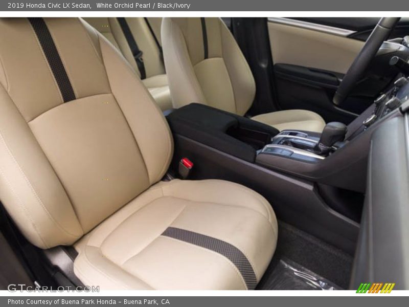 White Orchid Pearl / Black/Ivory 2019 Honda Civic LX Sedan