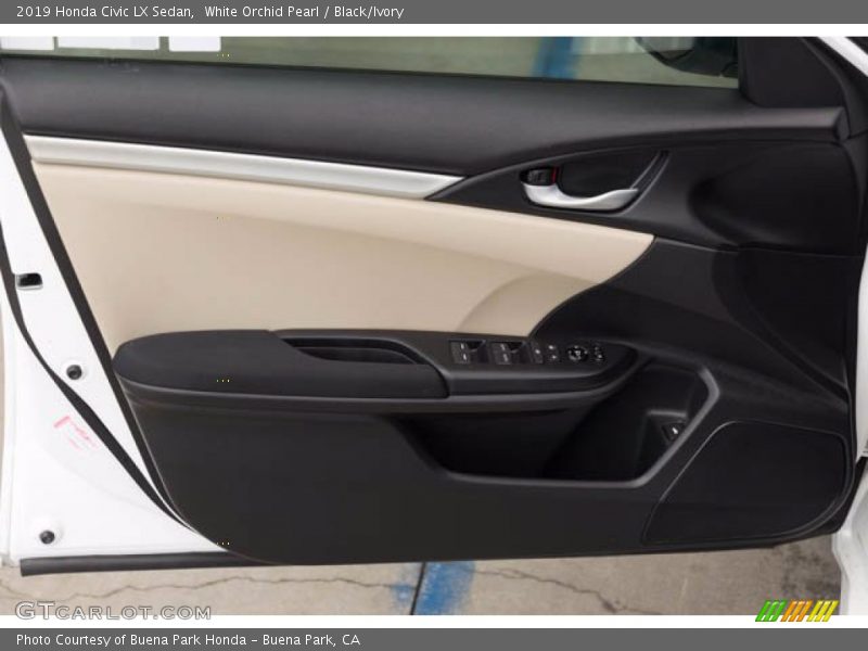 White Orchid Pearl / Black/Ivory 2019 Honda Civic LX Sedan