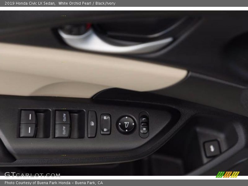 White Orchid Pearl / Black/Ivory 2019 Honda Civic LX Sedan