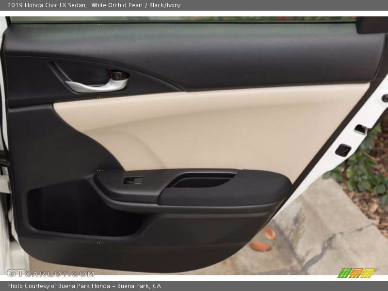 White Orchid Pearl / Black/Ivory 2019 Honda Civic LX Sedan