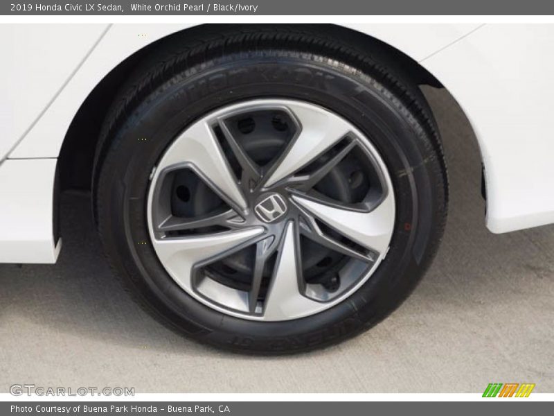 White Orchid Pearl / Black/Ivory 2019 Honda Civic LX Sedan