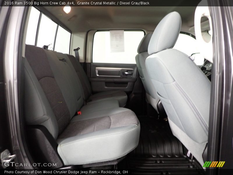 Rear Seat of 2016 3500 Big Horn Crew Cab 4x4