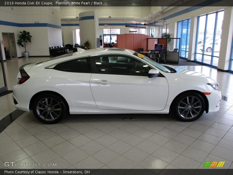 Platinum White Pearl / Black 2019 Honda Civic EX Coupe