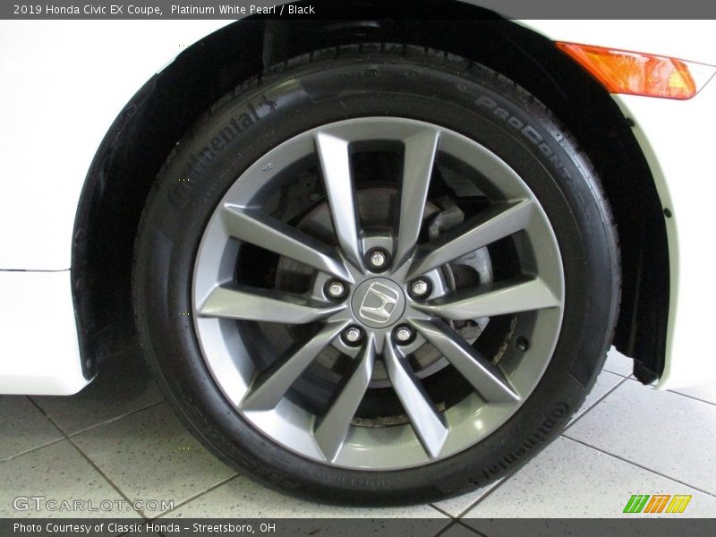 Platinum White Pearl / Black 2019 Honda Civic EX Coupe