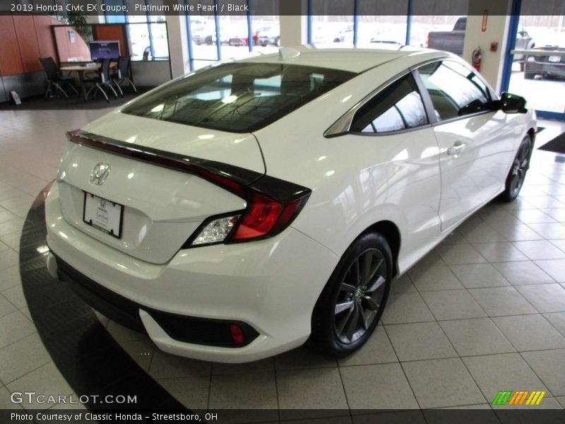 Platinum White Pearl / Black 2019 Honda Civic EX Coupe