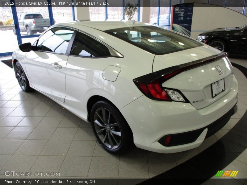 Platinum White Pearl / Black 2019 Honda Civic EX Coupe