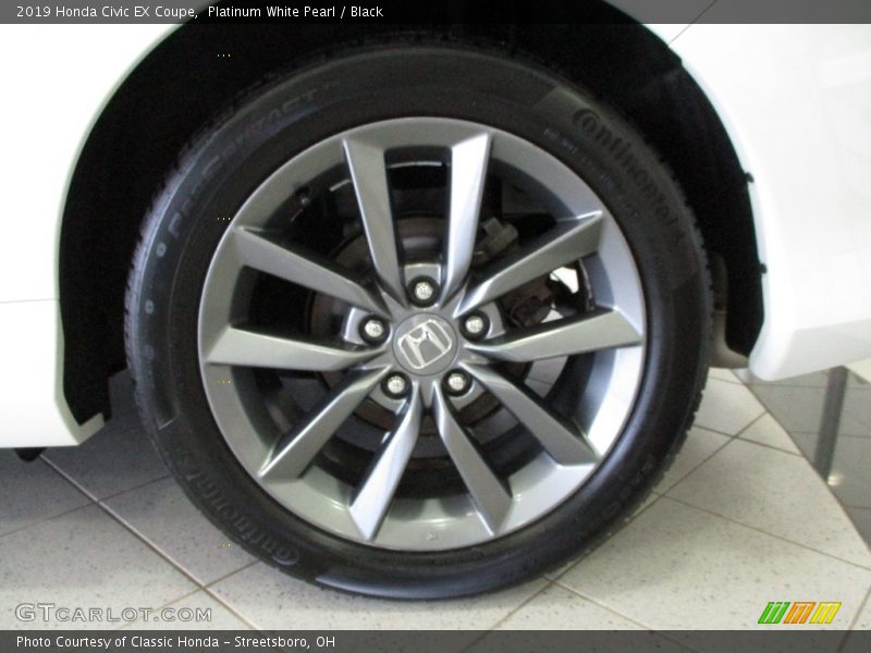 Platinum White Pearl / Black 2019 Honda Civic EX Coupe