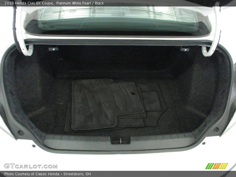 Platinum White Pearl / Black 2019 Honda Civic EX Coupe