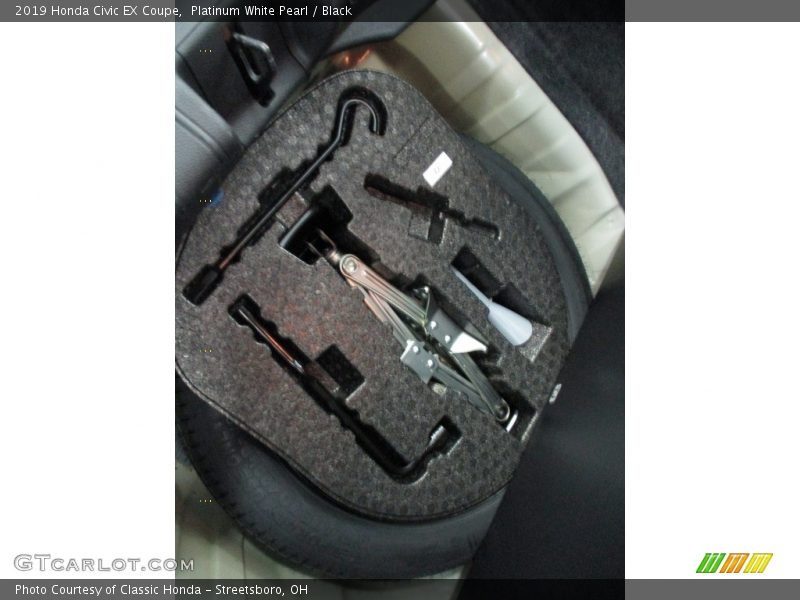 Platinum White Pearl / Black 2019 Honda Civic EX Coupe
