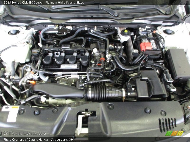 Platinum White Pearl / Black 2019 Honda Civic EX Coupe
