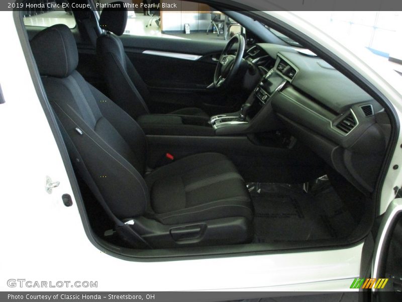 Platinum White Pearl / Black 2019 Honda Civic EX Coupe