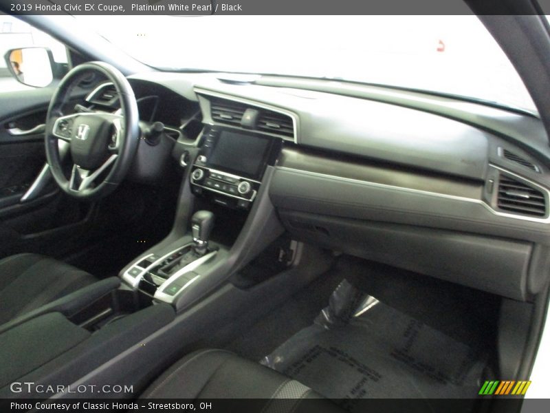 Platinum White Pearl / Black 2019 Honda Civic EX Coupe
