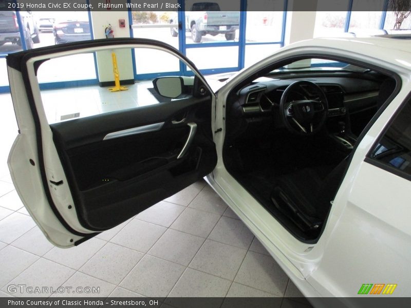 Platinum White Pearl / Black 2019 Honda Civic EX Coupe