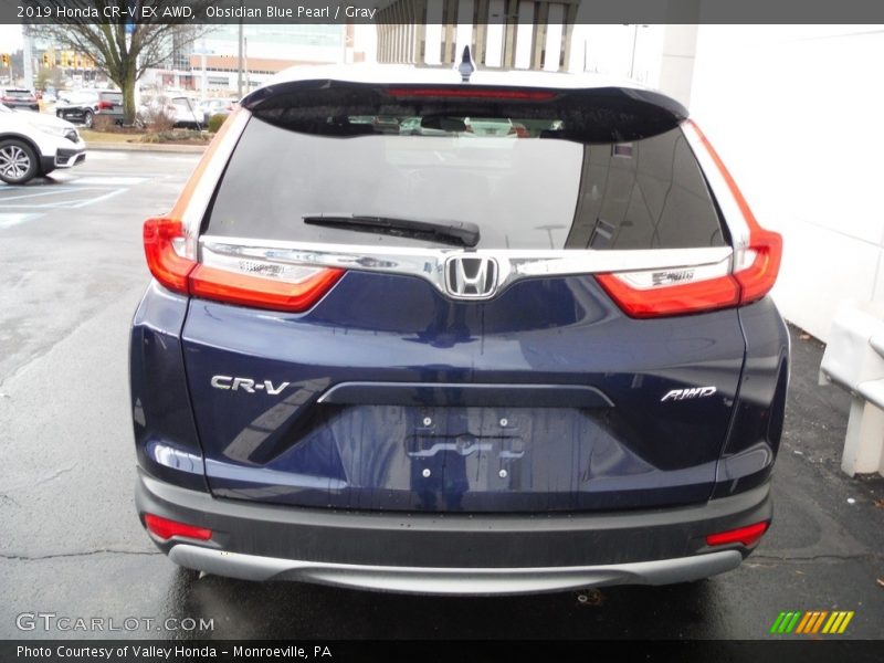 Obsidian Blue Pearl / Gray 2019 Honda CR-V EX AWD