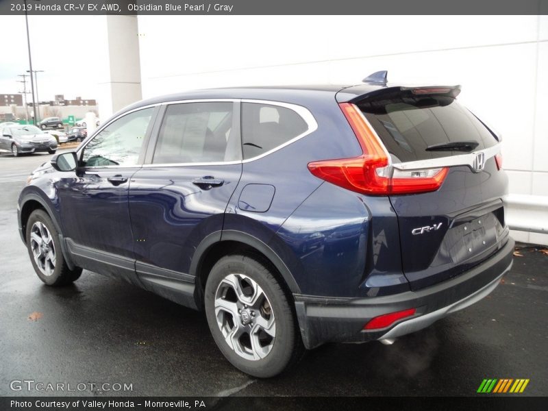 Obsidian Blue Pearl / Gray 2019 Honda CR-V EX AWD