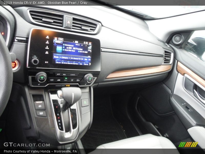 Obsidian Blue Pearl / Gray 2019 Honda CR-V EX AWD