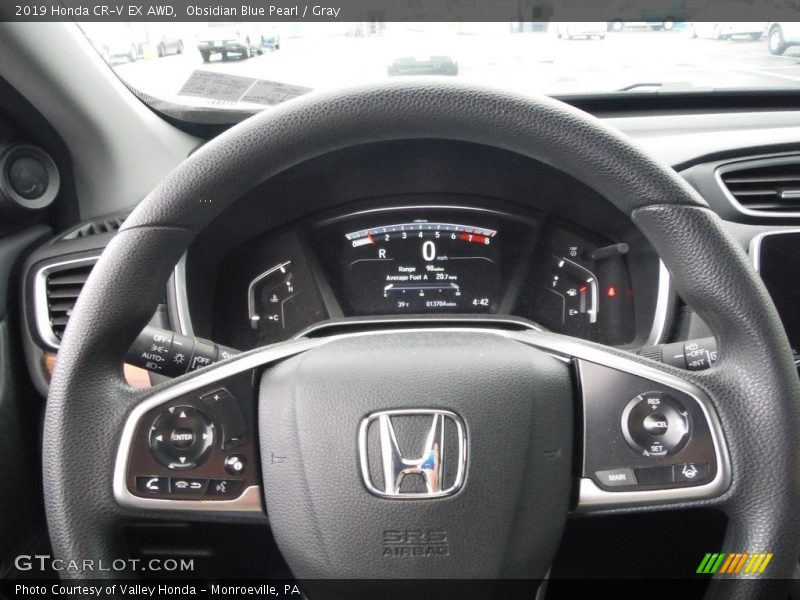 Obsidian Blue Pearl / Gray 2019 Honda CR-V EX AWD