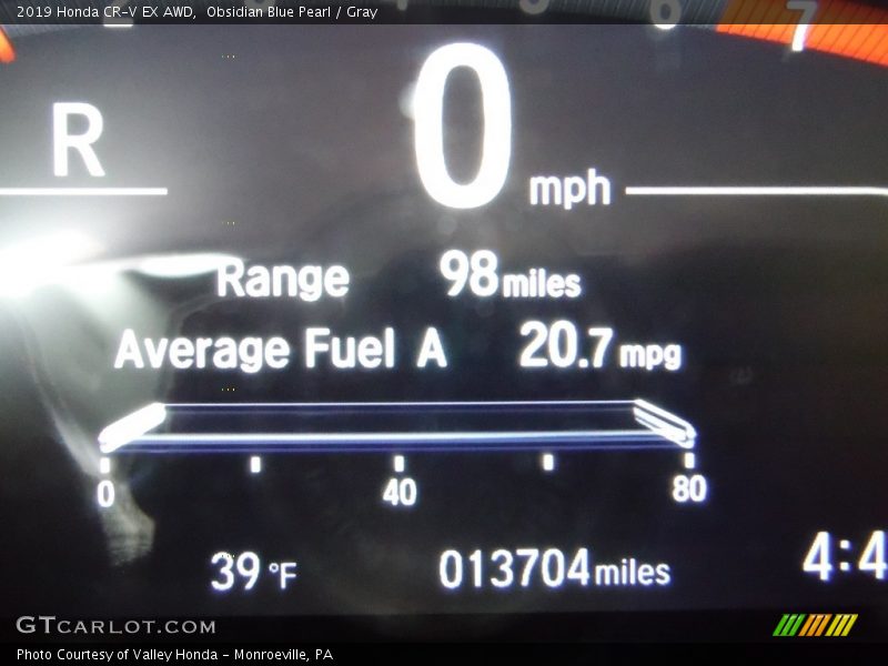Obsidian Blue Pearl / Gray 2019 Honda CR-V EX AWD