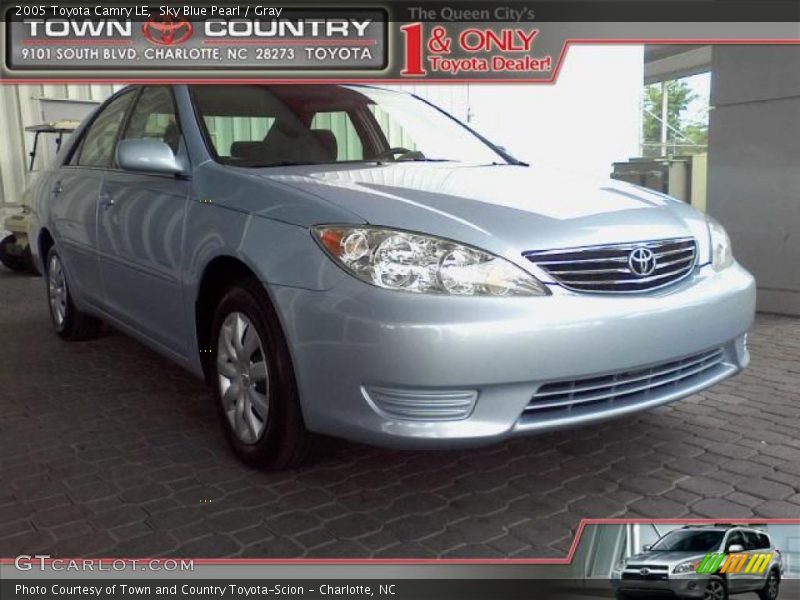 Sky Blue Pearl / Gray 2005 Toyota Camry LE