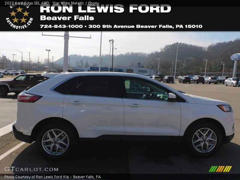 Star White Metallic / Ebony 2022 Ford Edge SEL AWD