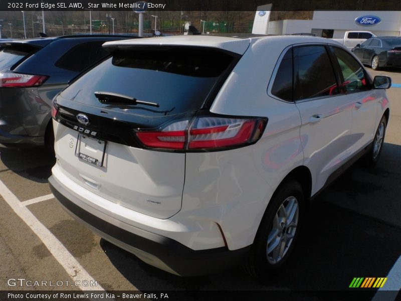 Star White Metallic / Ebony 2022 Ford Edge SEL AWD