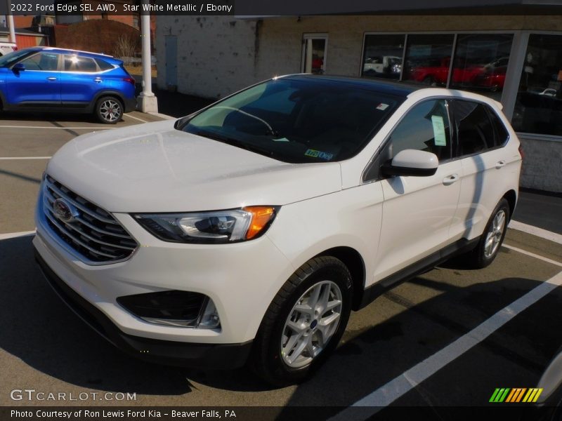 Star White Metallic / Ebony 2022 Ford Edge SEL AWD