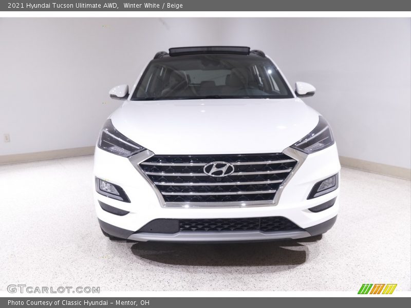 Winter White / Beige 2021 Hyundai Tucson Ulitimate AWD