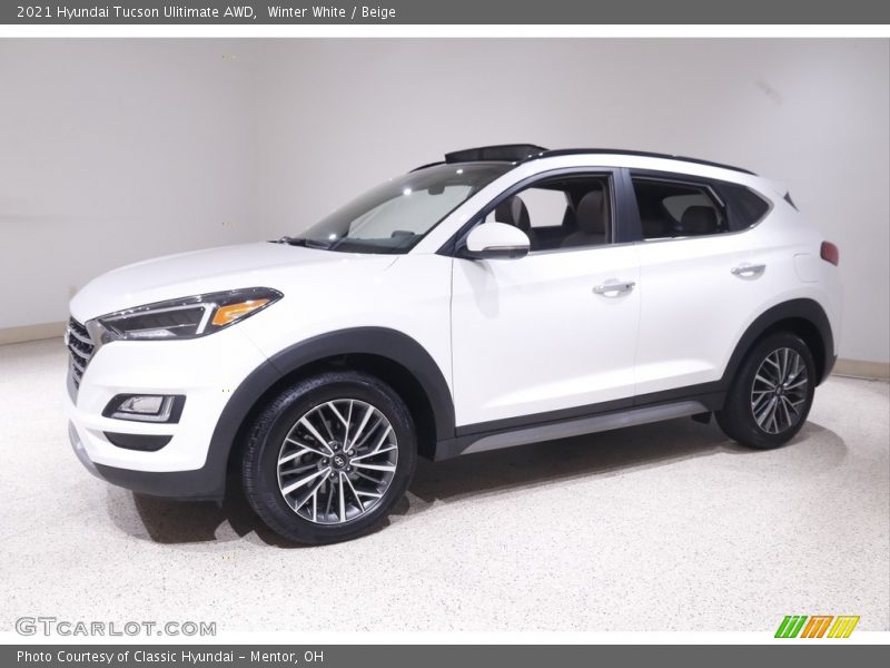 Winter White / Beige 2021 Hyundai Tucson Ulitimate AWD