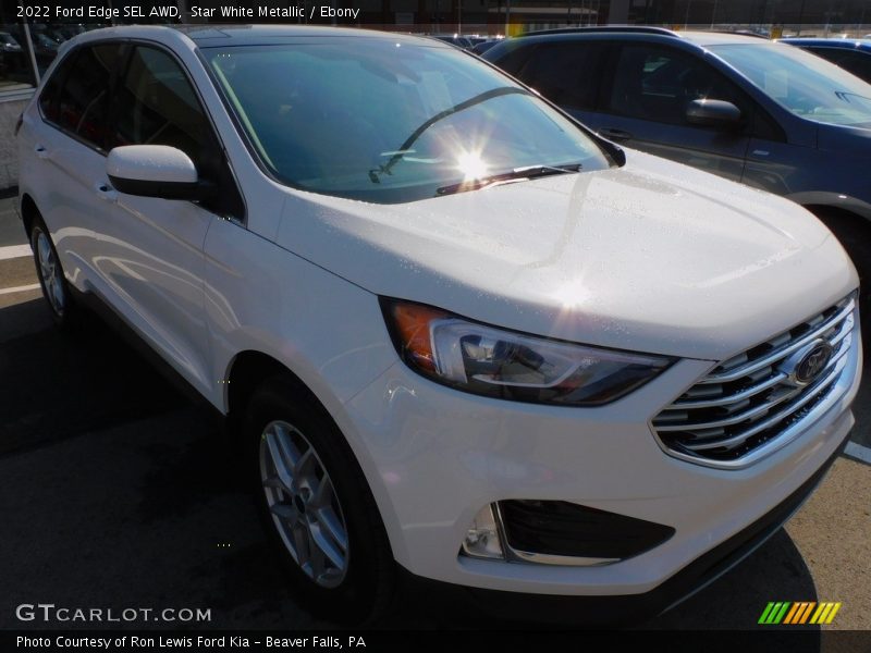 Star White Metallic / Ebony 2022 Ford Edge SEL AWD