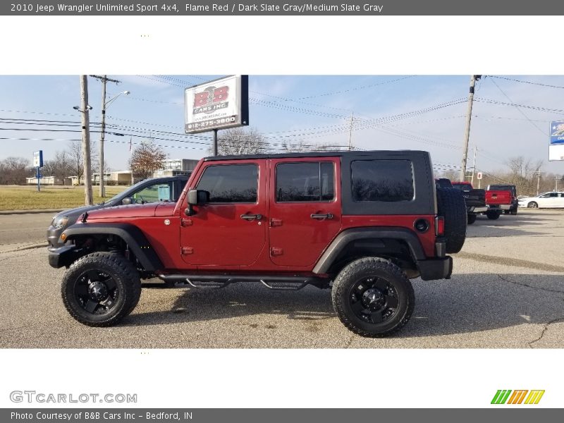 Flame Red / Dark Slate Gray/Medium Slate Gray 2010 Jeep Wrangler Unlimited Sport 4x4